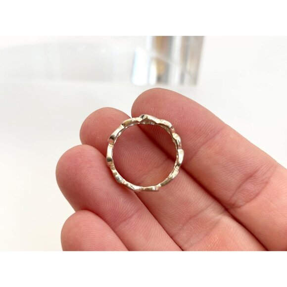 Heart Shaped Love Themed Minimalist 925 Sterling Silver Vintage Ring - sz 5.75 - Picture 8 of 8